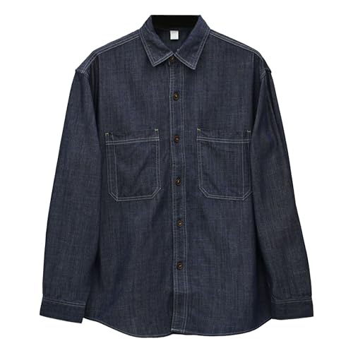 Chaqueta vaquera para hombre manga larga azul miniatura 1