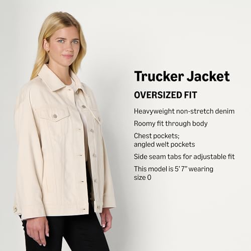 Image of Amazon Essentials Women's Regular-Fit Denim Trucker Jacket