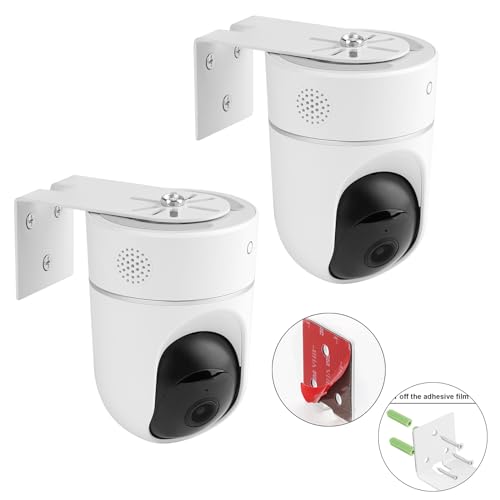 UYODM 2Pack Adhesive Metal Wall Mount Compatible with Eufy Security Solo Indoor Cam E220 & P24 No Drilling VHB Stick On or Screw Install Two Ways Install Camera Mounting Bracket Get the Best View