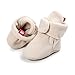 Baby Booties Newborn Baby Fluffy Slippers Cute Infant Crib Shoes Cozy Cotton Warm Boots with Non Skid Bottom 6-12Months Beige