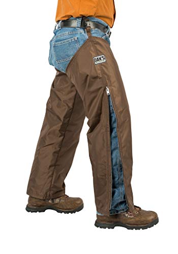 High-N-Dry Briarproof, and Waterproof Protector Chaps, Made in U.S.A. (Brown, L/28)