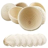 5 inches Round Banneton Basket for Bread Proofing , Dough Proofing Bowls with Removable Liner , Good...