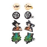 Dragon Ball Z - Juego de 4 pares de aretes de tuerca