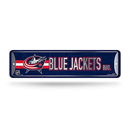 Rico Industries NHL Hockey Columbus Blue Jackets Metal Street Sign 4" x 15" Home Décor - Bedroom - Office - Man Cave