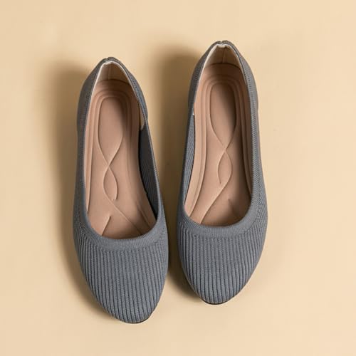Women's Round Toe Ballet Flats Knit Flats Slip On Shoes Dressy Casual Office Wear,Model XTZ-Y2ZW 5