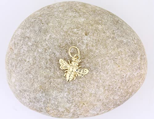 GNGJewel 14k Gold 3D Tiny Bee Queen Bee Charm Pendant Necklace2