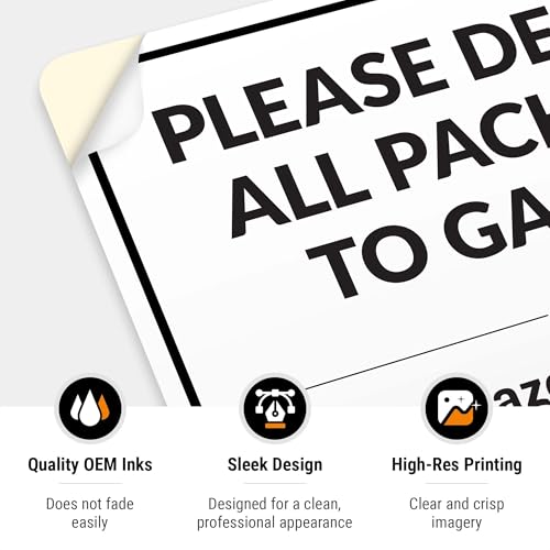 Image of Package Delivery Sign, Delivery Instructions Deliver All Package Garage Porch Sign, 10x7 Inches, 4 Mil Vinyl Decal Stickers Weather Resistant, Made in USA