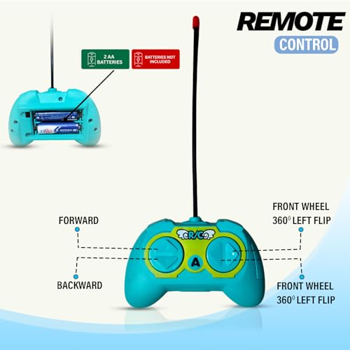 Image of NHR 360 Rotating Stunt RC Car for Kids and Children, Remote Control Rechargeable Car with Lights, Music, 180 Flips, 360 Spins, Durable Indoor & Outdoor Toy for Ages 3+ (Blue)