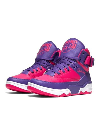 Ewing Patrick Athletics 33 HI Electric Purple/Pink Unisex Retro Sneaker, Neon Lights Inspired, Reversible Ankle Strap, Nubuck Upper, Full-Length PU Midsole2