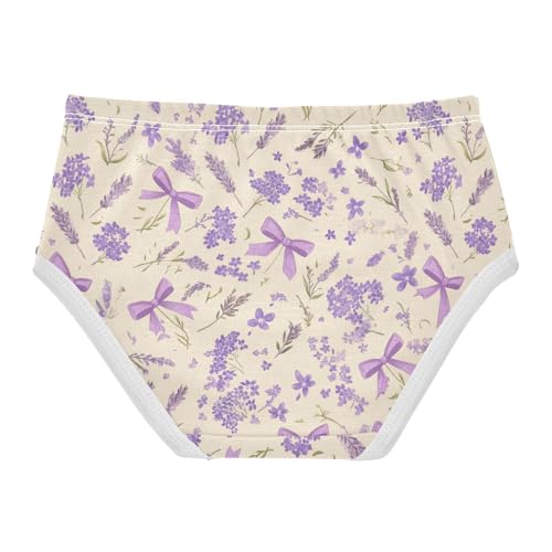 Wusikd Lavender Girls' Underwear Cotton Flower Bows Girls Briefs Soft Toddler Underwear 2T2