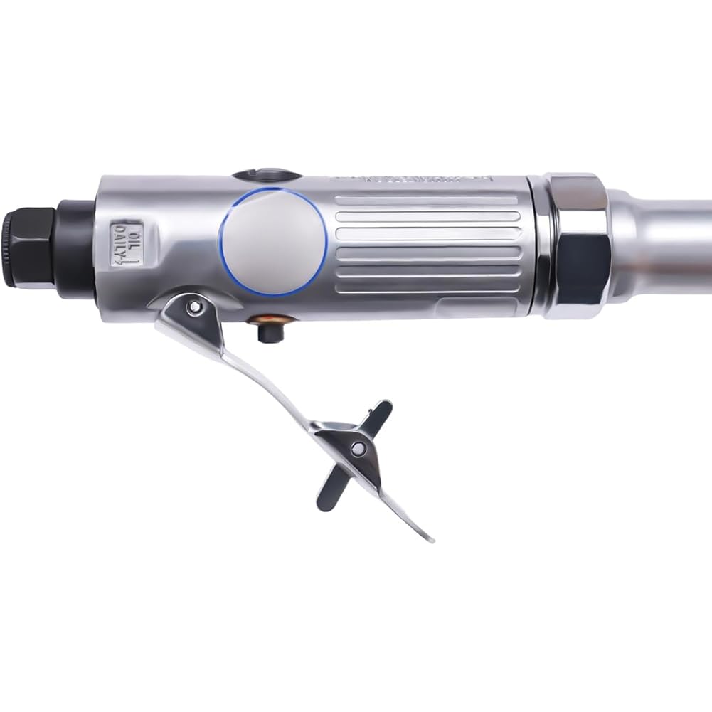 Winkelschleifer, Langer Griff Pneumatischer Trennschleifer, Druckluft-Winkel Kantenschleifer Poliermaschine, 18000RPM 90 PSI Einstellbare Geschwindigkeit, 1/4 Zoll Lufteinlass