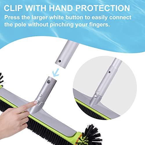 Sepetrel Pool Brush Head for Cleaning Walls,Heavy Duty Inground/Above Ground Swimming Pool Round Scrub Brushes with Premium Strong Bristle & Reinforced Aluminium Back