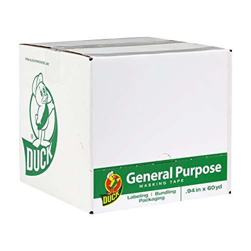 Duck Brand General Purpose Masking Tape, 0.94 Inches by 60 Yards, Beige, 36 Rolls per Pack (286655)