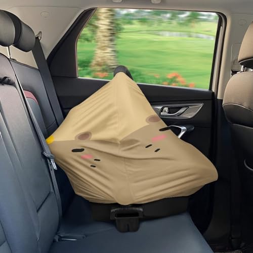 Image of Breathable Car Seat Cover for Babies - Capybara Nursing Cover for Breastfeeding, High Stretchy Stroller Cover, Nursing Cover Up for Breastfeeding