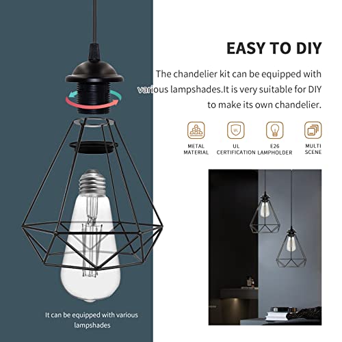 Image of Industrial Mini Pendant Light Kit, UL E26 Lamp Socket, Black