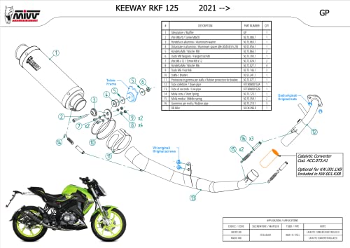 Ligne complete Mivv GP Keeway RKF 125 2021 echappement noir