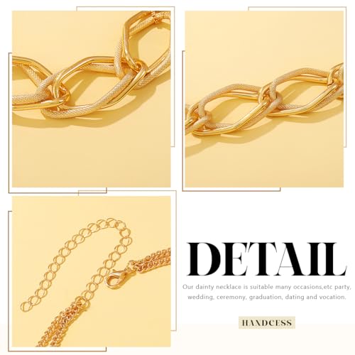 Handcess Chunky Choker Halskette Gold Punk Halsketten Cuba Link Dicke Halskette Kette für Frauen