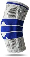 Joelheira Compressão Ortopédica Gel Silicone Suporte Patela Joelho Perna Atletismo Corrida Futebol Alivia Dores Tensões Músculos Circulação do Corpo Fitness Cross