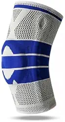 Joelheira Compressão Ortopédica Gel Silicone Suporte Patela Joelho Perna Atletismo Corrida Futebol Alivia Dores Tensões Músculos Circulação do Corpo Fitness Cross