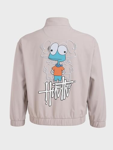 Image of The Indian Garage Co Men Relaxed Fit Long Sleeves Cutaway Collar Graphic Jacket