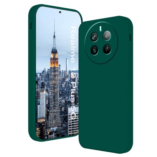 Image of LIRAMARK Silicone Soft Back Cover Case with Micro-Fibre Cloth On Inner Side for Realme Narzo 70 | Narzo 70 Pro 5G| Realme 12 Plus 5G| Realme P1 5G (Green)