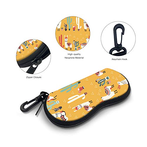 Image of Sunglasses Soft Case with Carabiner Ultra Light Neoprene Zipper Glasses Case