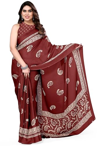 Image of MIRCHI FASHION Women Sari Georgette Plain | Breathable Lightweight Solid Color Saree for Office and Regular Wear with Blouse Piece