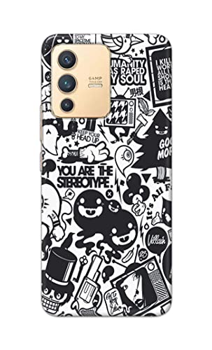 Image of Printed Hard Back Cover Case for Vivo V23 5G Back Cover (Mixed Cartoon) -1302