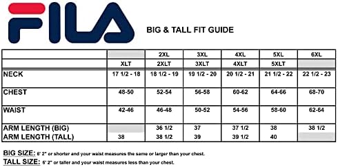 Fila Mens Big \u0026 Tall T Shirt for Men 