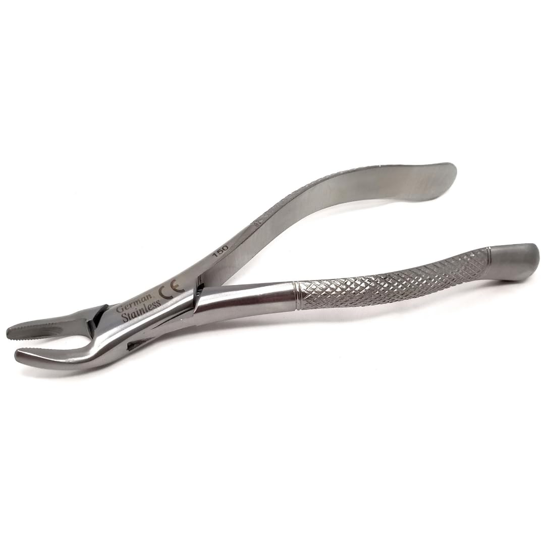 IMEDS Dental Extracting Forceps #150 with Serrated Beaks Tooth Upper Root Extraction German Stainless Steel Professional Tools for Dentist Student Training