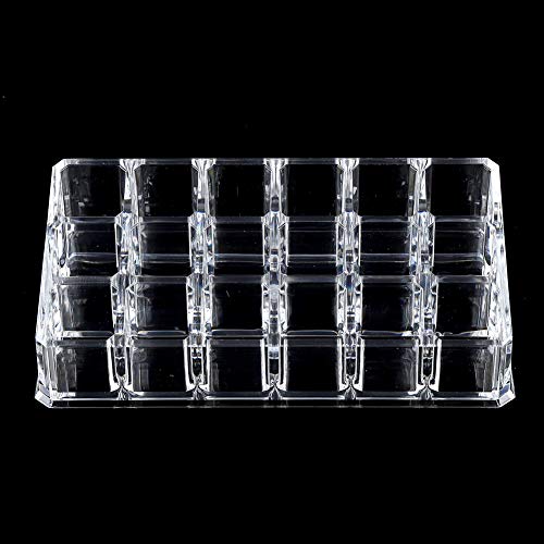 Boîte de rangement pour rouge à lèvres avec 18 compartiments - Présentoir transparent en acrylique - Organisateur de maquillage cosmétique - Porte-rouge à lèvres - Bijoux