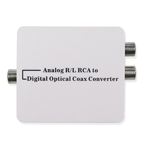 Wiistar RCA Analog to Digital Optical Toslink Coaxial Audio Converter Adapter with Power Adapter