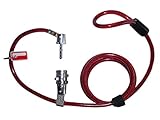 ValetMyStick Skateboard Snowboard Razor RipStik Scooter Combination Cable Lock (Red - preset Combo)