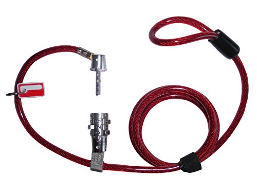 Valet My Stick Skateboard Snowboard Razor RipStik Scooter Combination Cable Lock (Red - preset Combo)