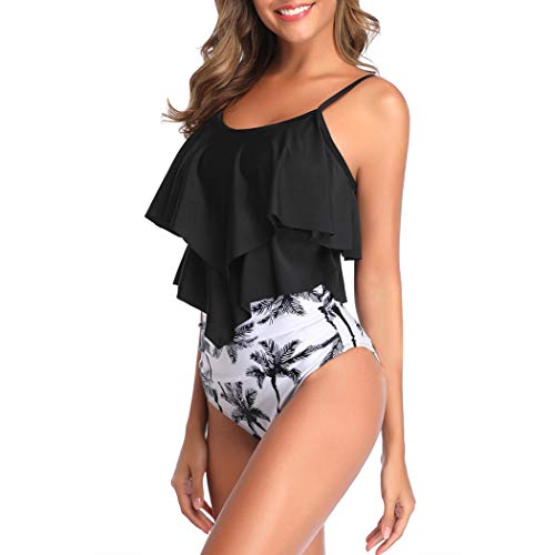 VeMee Tankini Swimsuits for Women High Waisted Swim Suit 2025 Bikini Sets Bathing Suits 2 PCS Tummy Control Ruffled Swimwear2