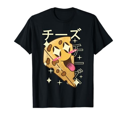 Kawaii Crazy Cheese Anime Japonés Lindo Divertido Retro Comic Camiseta