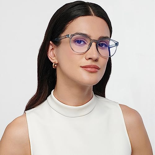 LENSKART BLU | Zero Power Bluecut & Antiglare Computer Eyeglasses For Eye Protection And Strain | Full Rim Round | Men & Women | Medium | LB E14060 - Image 6