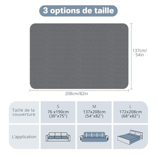 Housse pour animaux de compagnie imperméable et lavable en machine pour lit