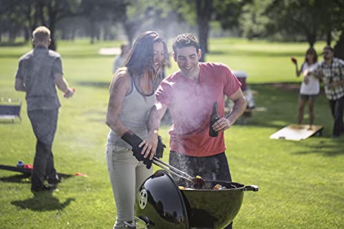 Weber Original Kettle E-5710 Holzkohlegrill/Porzellanemaillierter Deckel und Kessel, 57 cm Grillfläche, One-Touch-Reinigungssystem, Deckelthermometer, Dreibein-Ständer und Räder, Schwarz