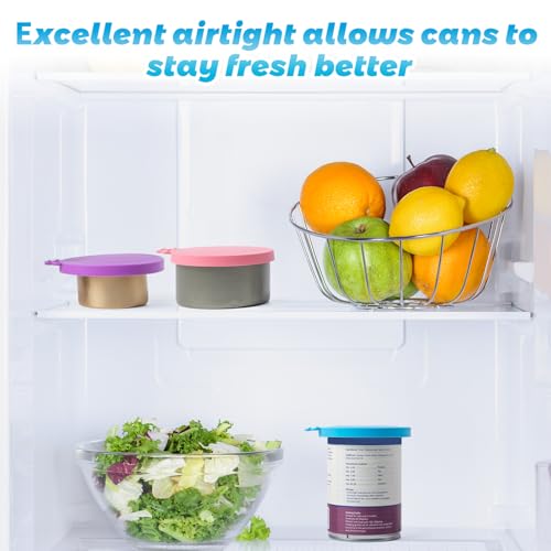  Universal-Dosendeckels für Haustier Tierfutter-Dosendeckel﻿ Deckel für Nassfutter für Haustiere,3 in 1 Silikon Dosendeckel für Hunde und Katzen mit Löffeln Katzennass Futterdeckel,4 Stück