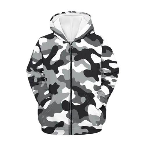 AmzPrint Funny Graphic Hoodies Zip Up Kids Boys Girls Classic Pullover Casual Long Sleeve Pocket Hooded Sweatshirt 6-16Y