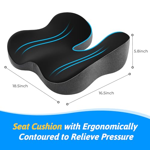 Image of Dreamer Car Seat Cushion for Tailbone & Sciatica Pain Relief (Black & Gray)