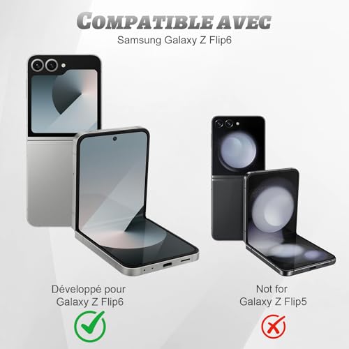 Coque Galaxy Z Flip 6 miroir support pour vos appels mains libres