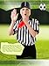 Flotory 7 Pcs Men's Official Referee Costume Set Challenge Flag Referee Hat Referee Shirt Football Penalty Flags for Football Games, 3 Sizes
