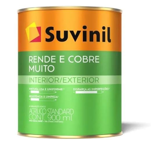 Tinta Suvinil para parede acrilico rende e cobre muito 0,9L - Branco - 50322194