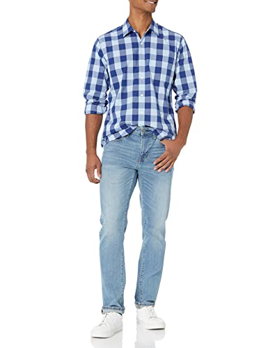 Image of Amazon Essentials Men's Regular-Fit Long-Sleeve Casual Poplin Shirt, Button Front, Business Casual, Collared