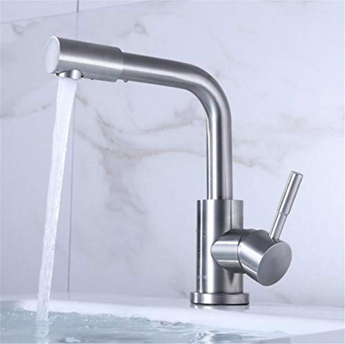 Grifo de cocina para fregadero profundo acero inoxidable níquel cepillado monomando
