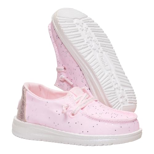 Image of HEYDUDE Girl's Toddler Wendy Sparkle Surprise | Slip On Shoe with Elastic Laces