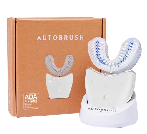autobrush Sonic Pro Electric Toothbrush Only ADA Accepted U-Shaped Brush Clinically Proven Up to 5.1X Better Cleaning 30-Second Full Mouth 360 Clean Rechargeable Waterproof White Ages 9-12