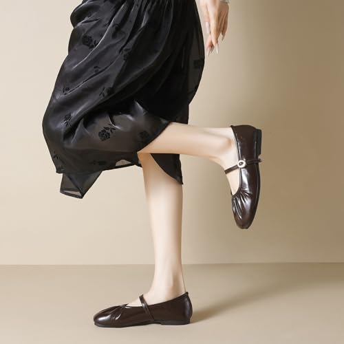 SWDZM Women Mary Jane Shoes Slip On Ankle Strap Dress Flat Shoes Comfortable Ballet Flats3